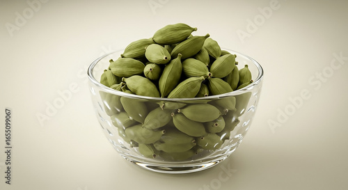 Wallpaper Mural Green Cardamom Pods in a Glass Bowl Aromatic Spice Torontodigital.ca