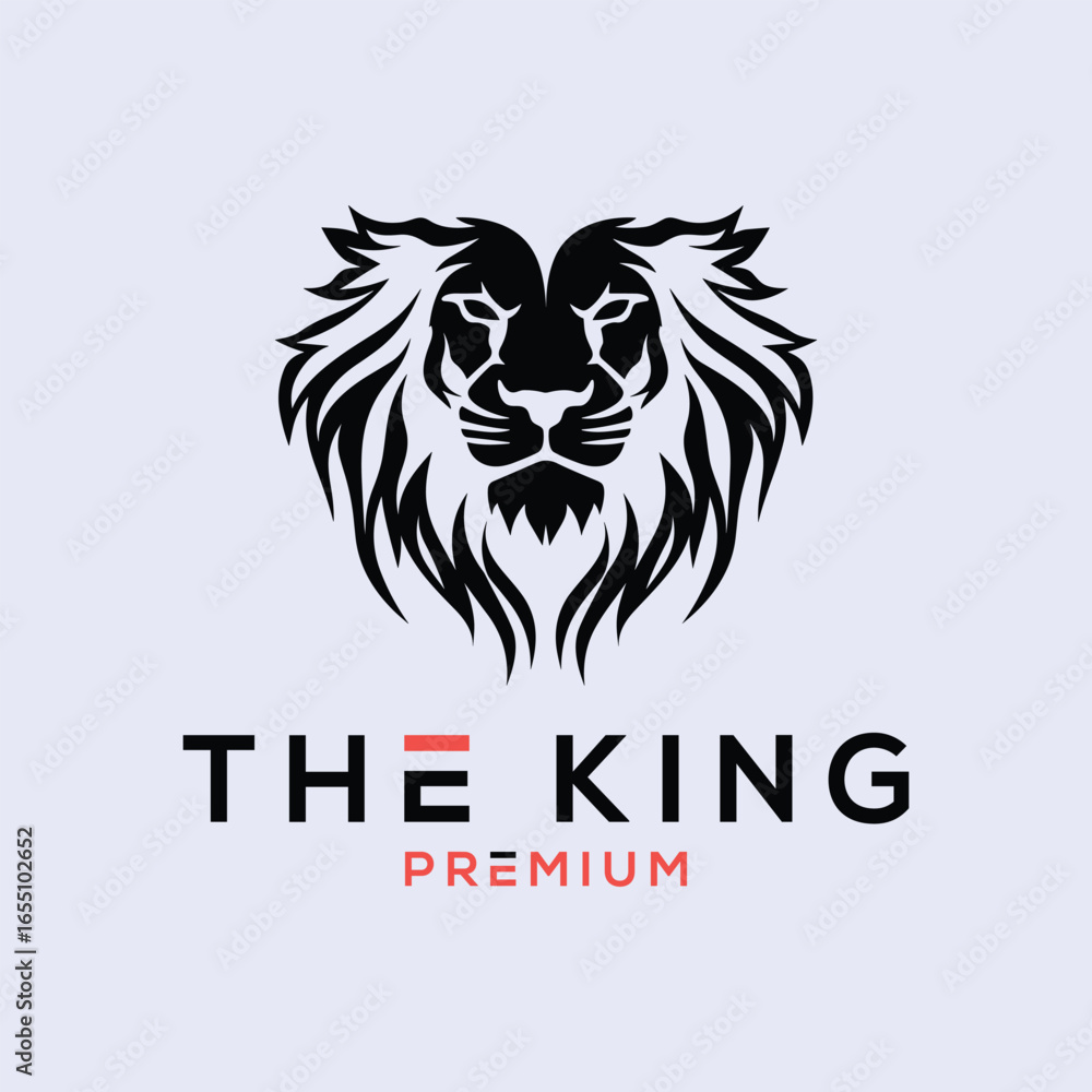 Fototapeta premium Gradient lion with crown logo template 