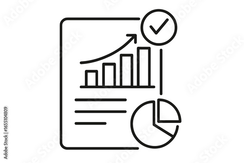 Financial report with bar graph and pie chart illustration reporting success diagram