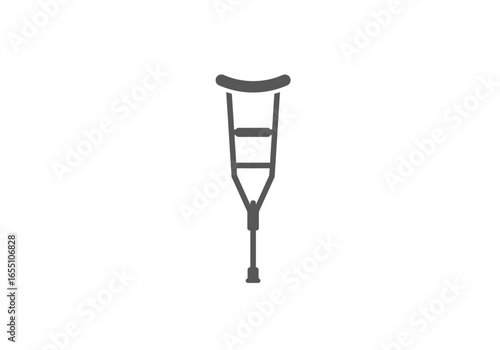 Gray forearm crutch icon with handle and adjustable height.