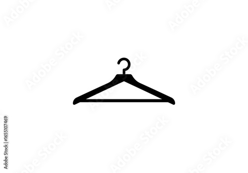 Black Clothes Hanger with Hook Simple Design Clothing Accessory.