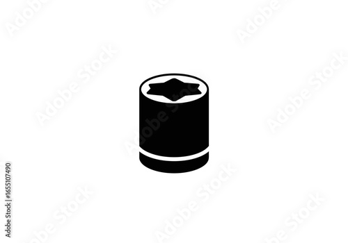 Black Socket Wrench Head with Star-Shaped Opening Cylindrical Tool.