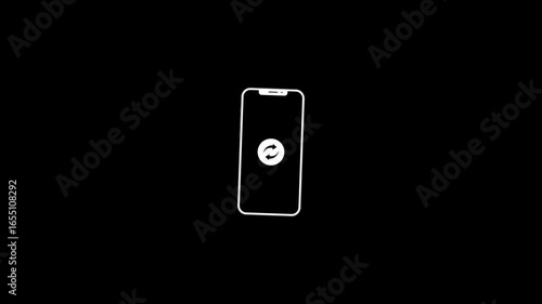 Rotate your phone animation on black background. Phone rotate animation. Animation rotate your phone portrait to landscape.