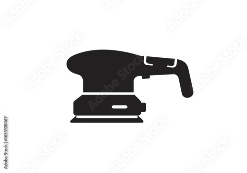 Black Silhouette of a Random Orbital Sander Tool.