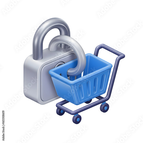 shopping cart with a red heart