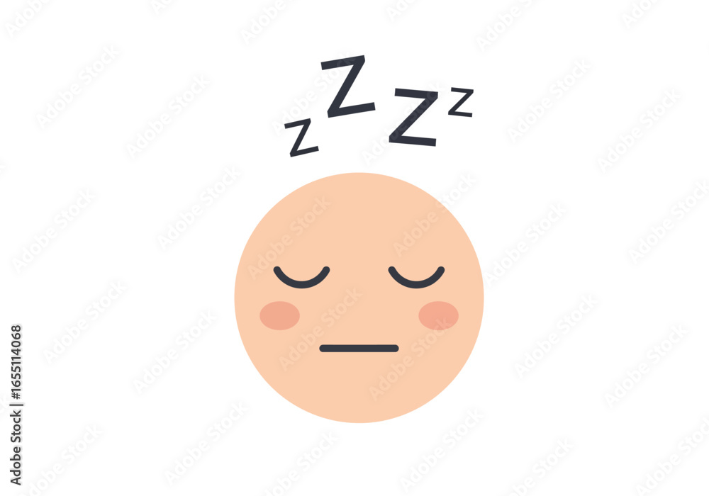 Cute Sleeping Emoji Face with Zzzs. Cute Sleeping Emoji Face with Zzzs.