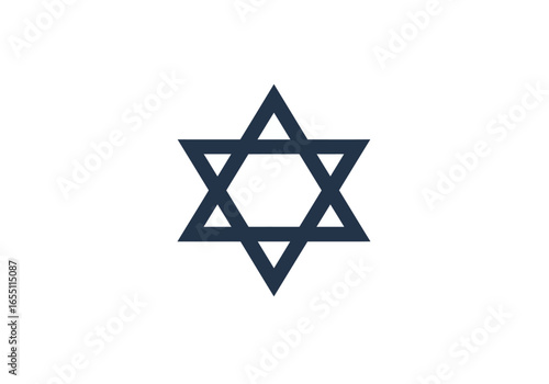 Six-Pointed Star of David Jewish Symbol Religious Icon.