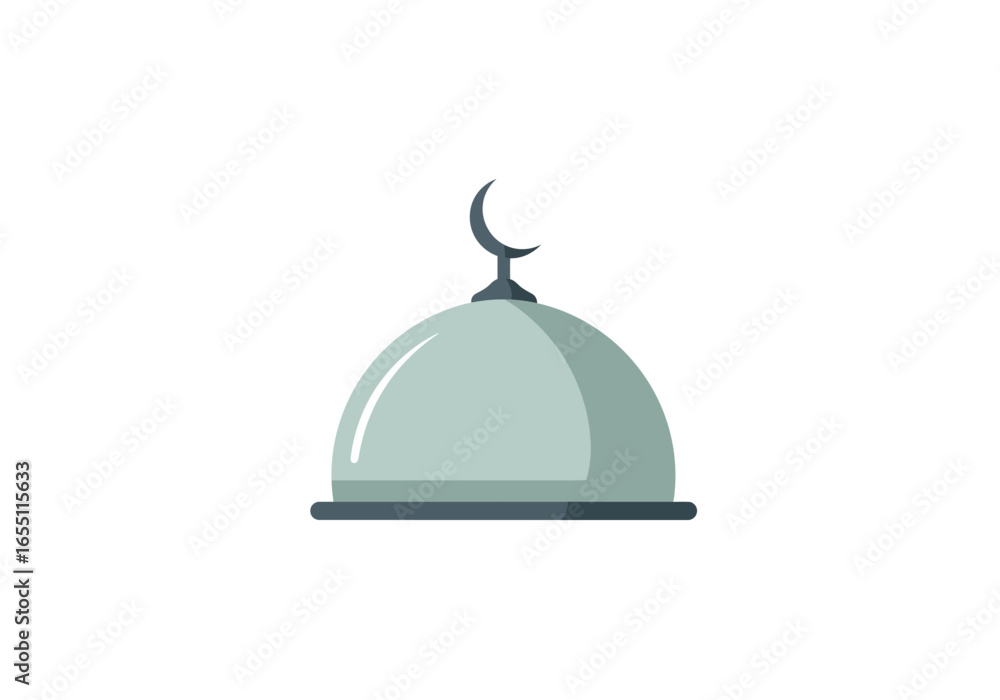 Obraz premium Islamic Mosque Dome with Crescent Moon Top.
