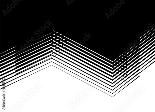 Abstract striped wave of broken lines. Vector pattern. Design element. Vector background of lines for covers, advertising, packaging, interior. Glimmering, flickering