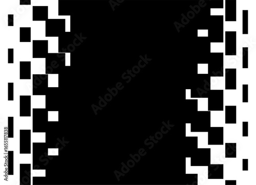 Two-sided Transition from black to white. Vertical vector pattern of abstract pixels. Design element. Vector background for covers, advertising, packaging, interior.