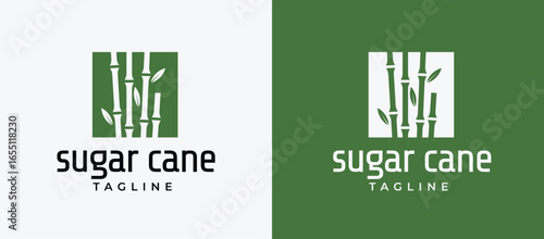 Sugar Cane Modern Logo. Clean Agro Symbol In Minimal Style.