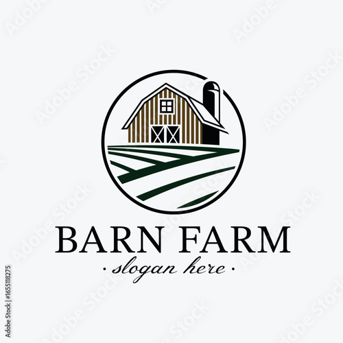 Barn Agro Logo. Agricultural Symbol With Barn Icon.