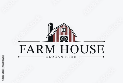 Farm House Barn Logo. Rustic Agriculture Symbol.