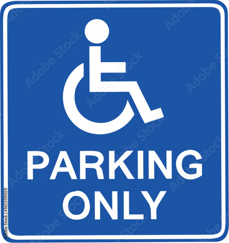 Disabled person parking sign icon vector