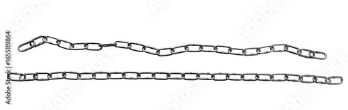 Metal chains isolated on white background