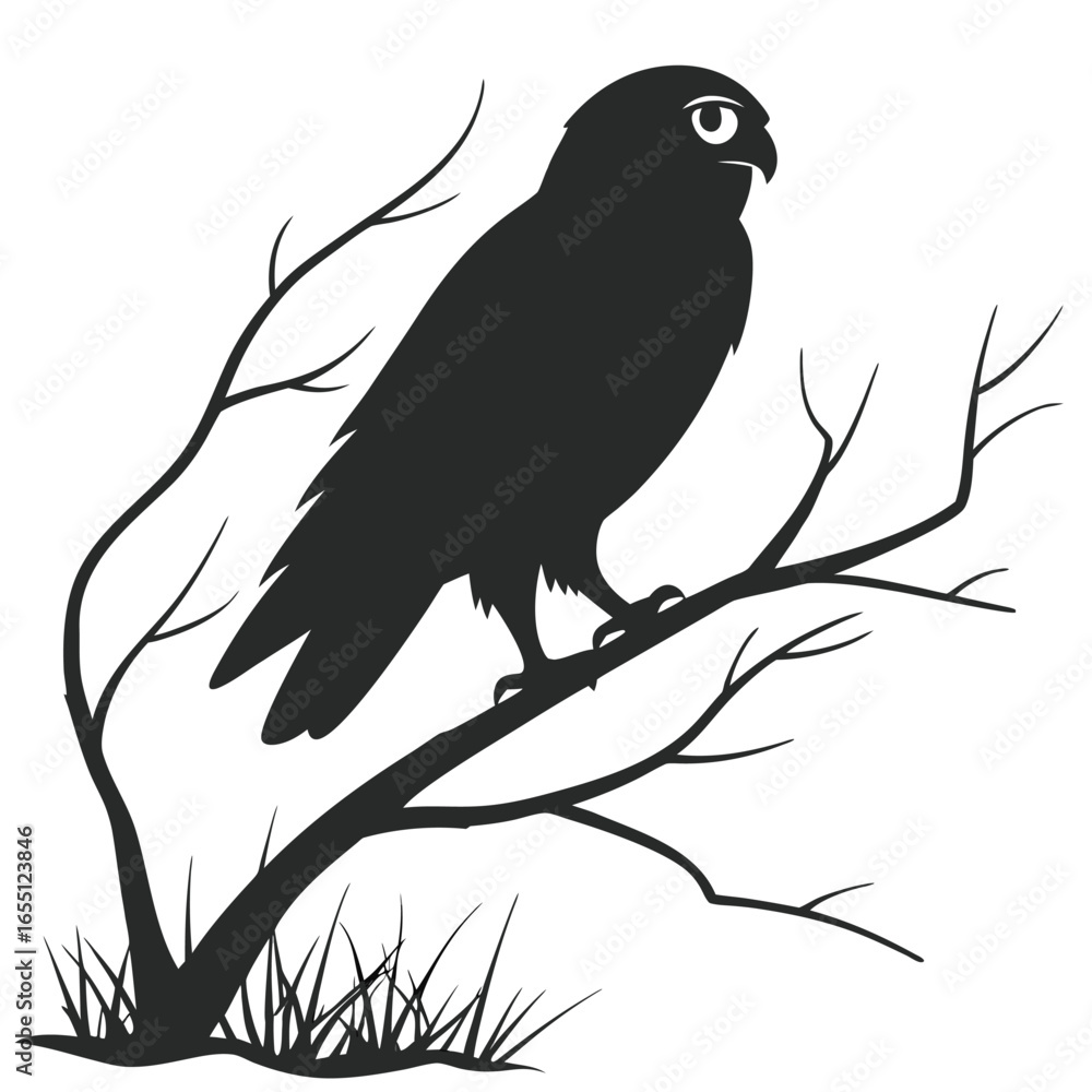 Fototapeta premium Snowy owl silhouette