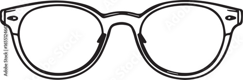 Black and white sketch of vintage round eyeglasses with keyhole bridge—evokes clarity, style, and timeless simplicity
