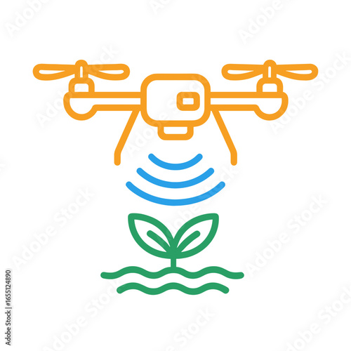 Drone monitoring plant growth with signals above the soil  