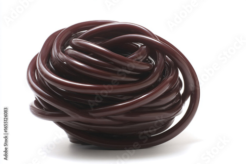 Wallpaper Mural a coil of black rubber tubs on a white surface Torontodigital.ca