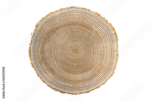 a tree stump with a cross section cut in half