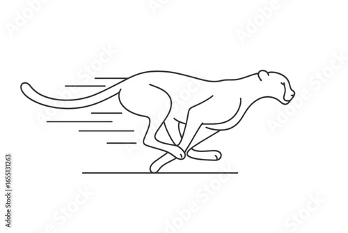 Cheetah runs swiftly across the open savanna during a sunny afternoon in the wild