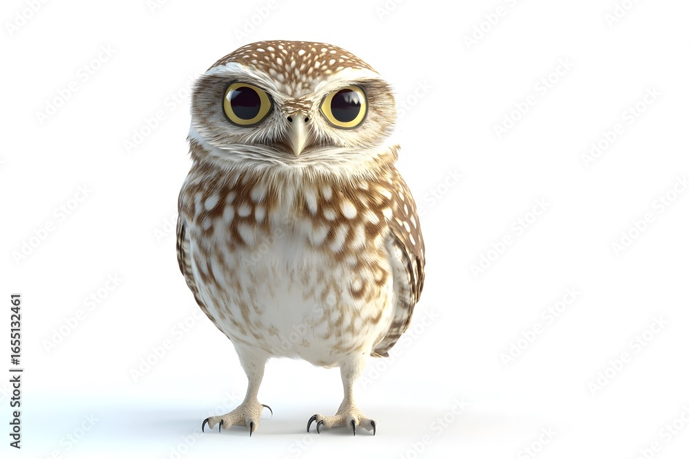 Naklejka premium Vivid Portrait of a Burrowing Owl