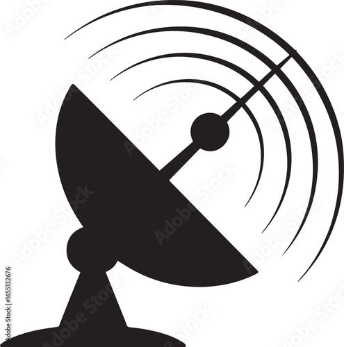 Satellite Dish Icon Vector Illustration. Communication, Antenna, Signal, Broadcast, Receiver