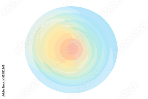 Soft pastel circular gradient design featuring gentle hues of blue, pink, and yellow in a seamless color blend