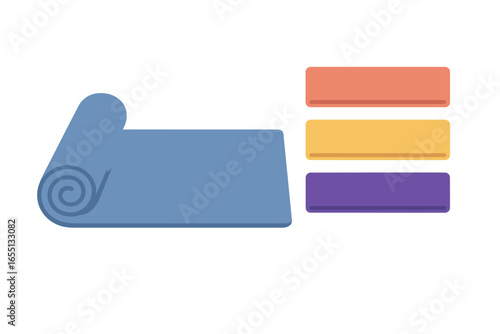 Yoga mat and blocks arranged for a calming practice in a serene indoor space during a sunny afternoon