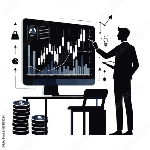Stock Trading Vector Design