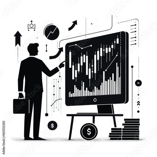Stock Trading Vector Design