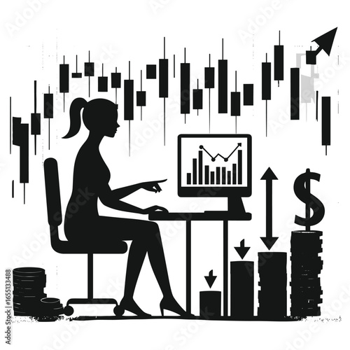 Stock Trading Vector Design