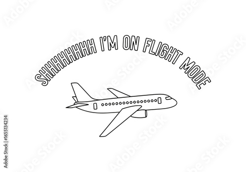Vector art of airplane in flight mode, ready for travel