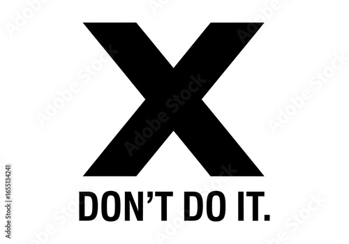 Vector art of black cross with the words dont do it