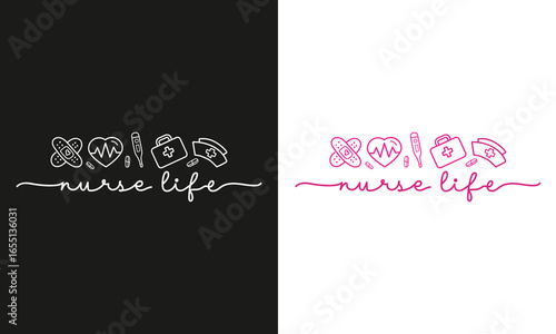 Nurse Life T-Shirt Design. Nurse Sublimation Graphic
