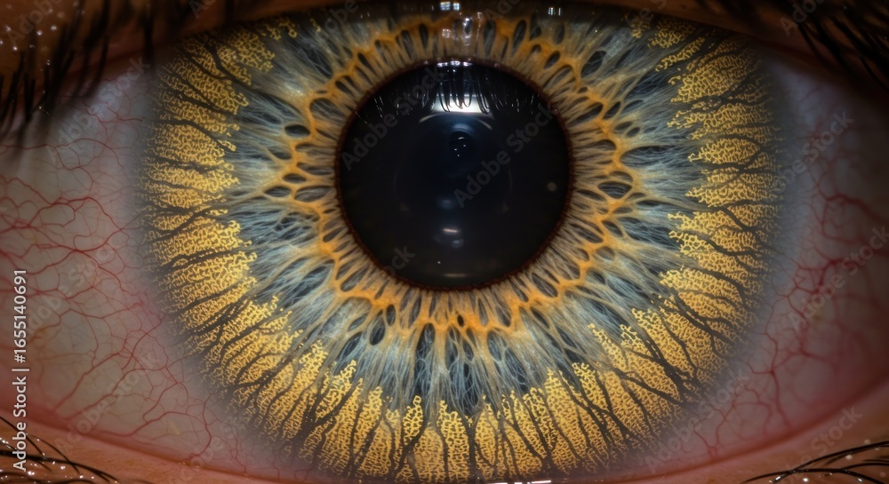 Fototapeta premium Extreme closeup of a human iris with intricate patterns