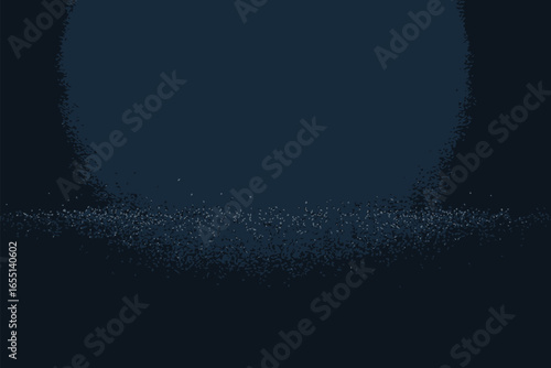 A dark blue abstract background with a field of small white dots in the center and a dark upper area