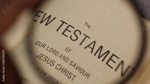Close up page scriptures of the new testament in the bible
