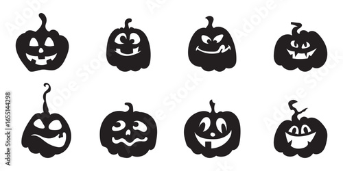 Halloween pumpkin silhouette set Designs