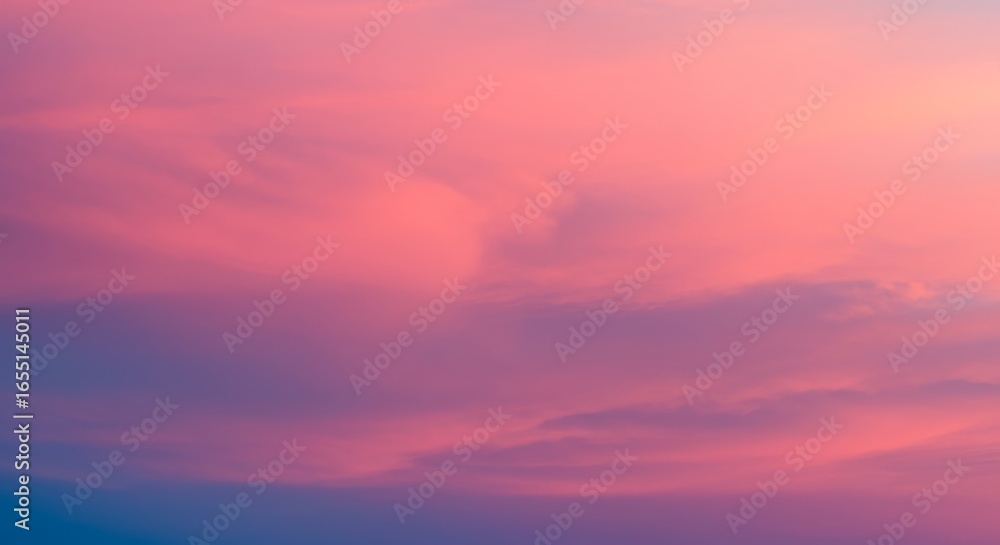Fototapeta premium Pink and Purple Sunset Sky: Dreamy Cloudscape for Design Inspiration