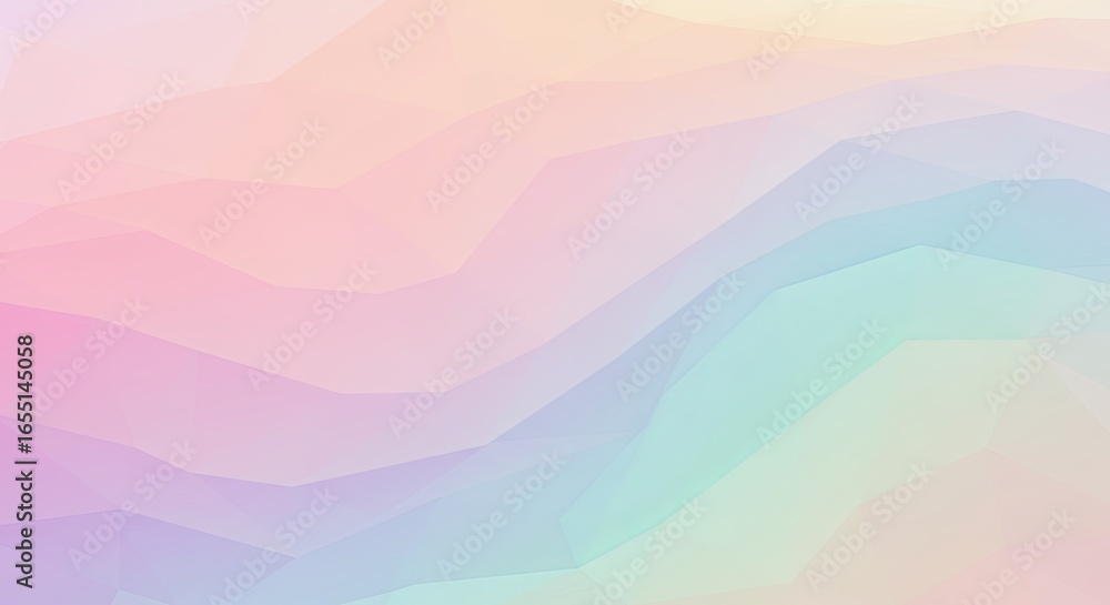 Obraz premium Pastel Rainbow Low Poly Gradient Background: Soft, Dreamy Design for Websites and Branding