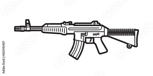 editable eps ai jpeg png vector file of military rifle outline illustration for defense shooting graphics
