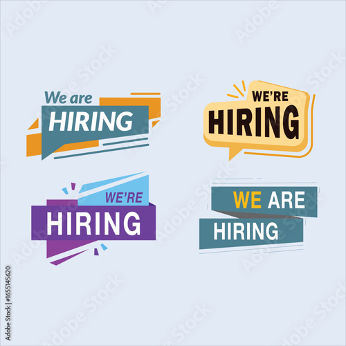 Collection of abstract hiring banners