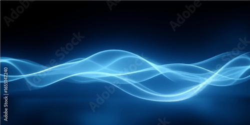 Abstract flowing blue light lines in a fractal pattern create a vibrant tech background