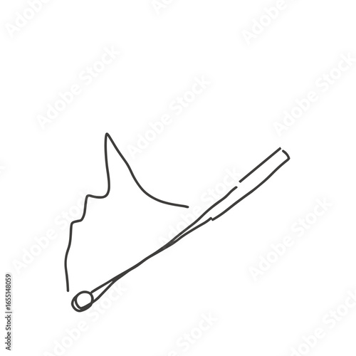 burning match silhouette thin lines flat colors vector