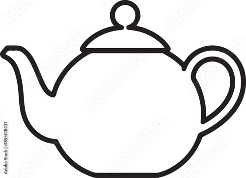 classic premium teapot outline silhouette