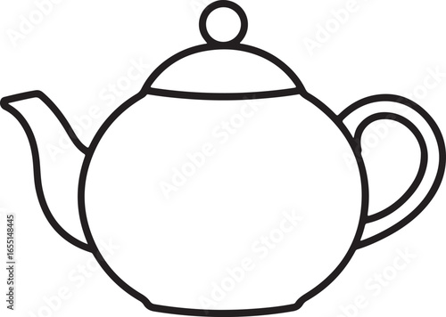 classic premium teapot outline silhouette