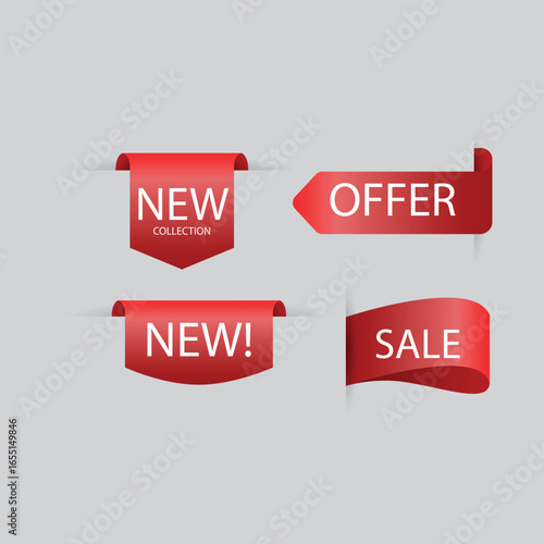 Realistic sales label collection