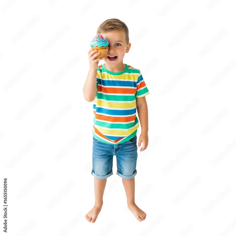 Cute boy holding cupcake birthday party celebration sweet treat dessert food fun happiness joy child kid happy on transparent background Cute boy holding cupcake birthday party celebration sweet treat dessert food fun happiness joy child kid happy on transparent background