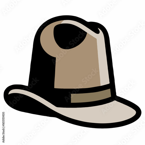 Stylish Beige Fedora Hat Illustration